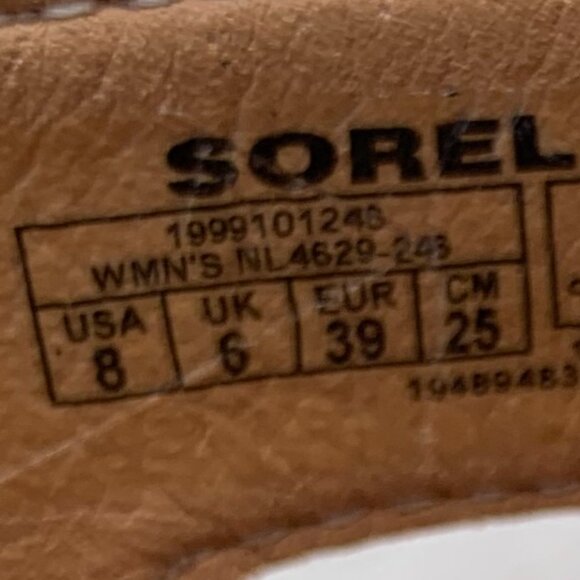 Sorel Cameron Lace Up Leather Platform Wedge Sandals Sz8 - Picture 13 of 16